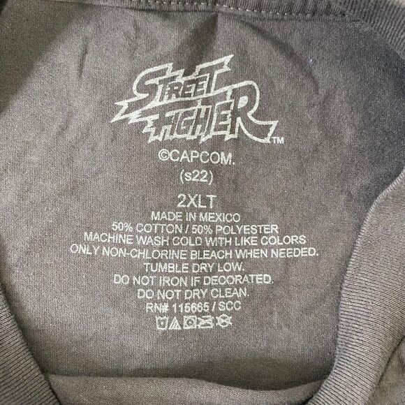 Street Fighter Mens XXLT Shirt Capcom Dark Grey Graphic Short Sleeve Crewneck - Picture 8 of 10